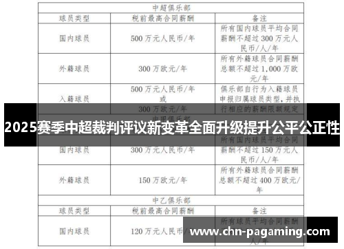 2025赛季中超裁判评议新变革全面升级提升公平公正性