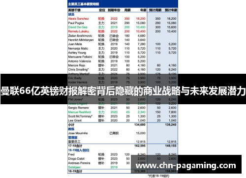 曼联66亿英镑财报解密背后隐藏的商业战略与未来发展潜力